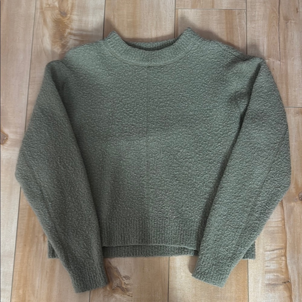 Lou & Grey Green Cowl Neck Sweater with Cozy Texture